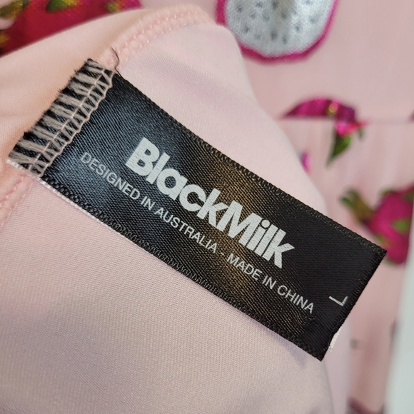 BlackMilk Dragon Fruit Tea Party Mini Dress L Pink Metallic Fairy Kei Kawaii - Picture 7 of 8